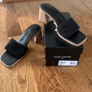 Marc Fisher Jacob Slides- black size 10 New In Box